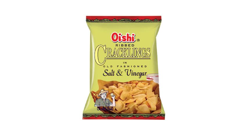 Oishi Ribbed Cracklings Salt & Vinegar Flavor 90g