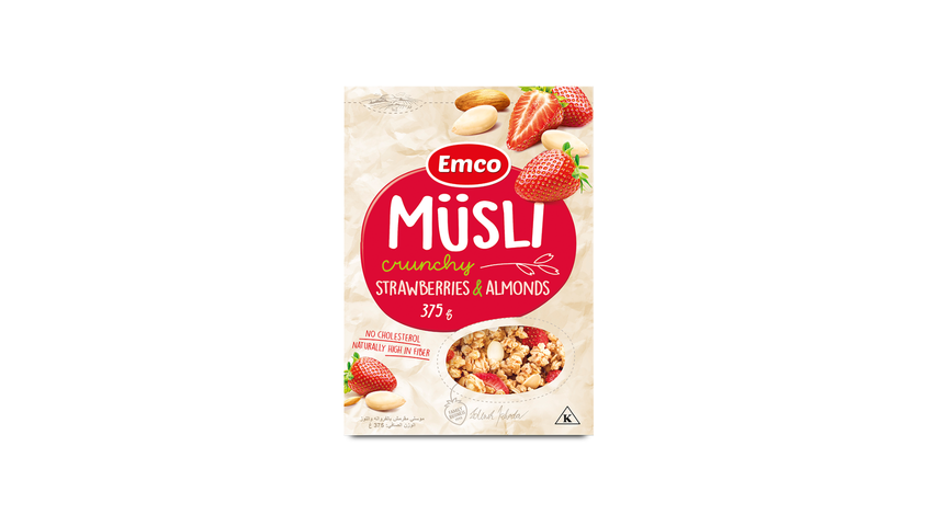 Emco Musli Crunchy Strawberries and Almonds Cereals 375g