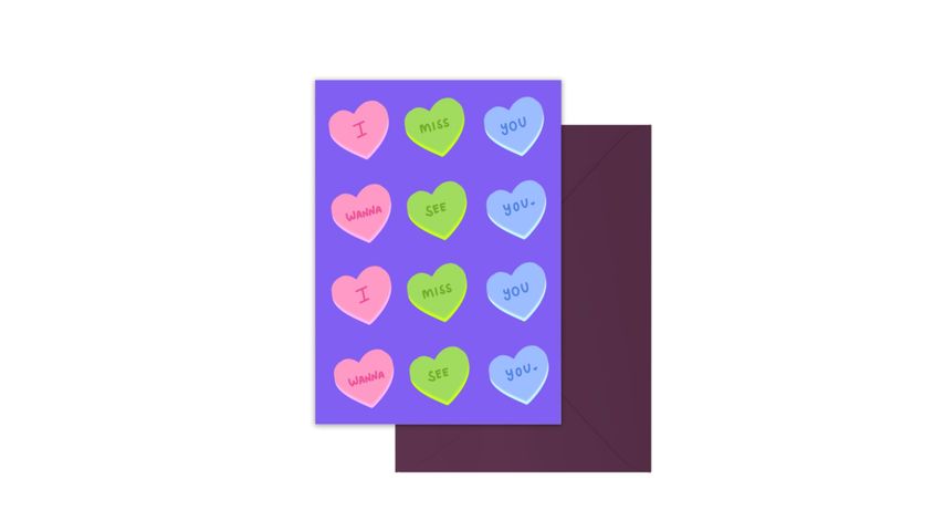 I Miss You, I Wanna See You! Folded Greeting Card