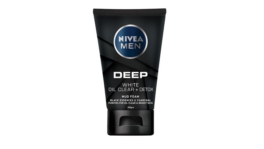 Nivea MEN Facial Wash Deep Oil Clear with Black Essences Mud Foam, 100g