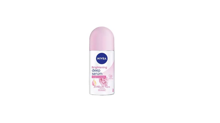 NIVEA Deodorant Brightening Hokkaido Rose Deep Serum Roll On, for Bright & Smooth Underarms, 50ml