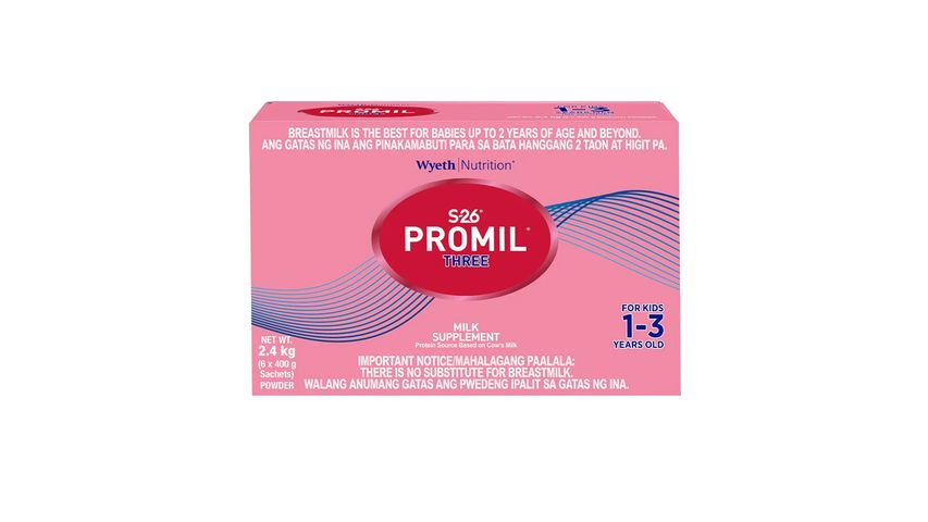 Wyeth Nutrition S26 Promil Three Milk Supplement (For Kids 1-3 Years Old) 2.4kg