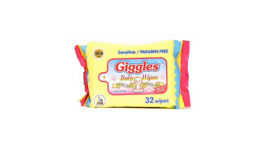 Giggles Baby Wipes Unscented 32S