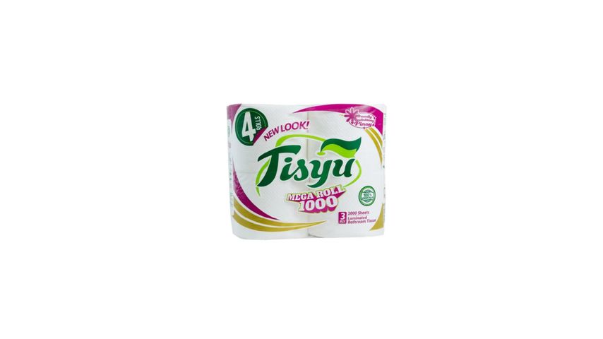 Tisyu Mega Bathroom Tissue 3ply - 4 rolls