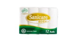 Sanicare Bathroom Tissue 3ply x 600 sheets - 12 rolls