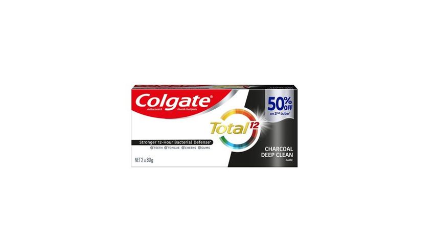 Colgate Toothpaste Total Charcoal Twin Pack 80g