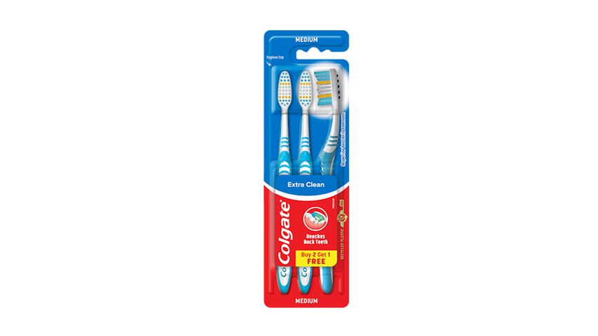 Colgate Extra Clean Medium Toothbrush with Cap VALUE PACK