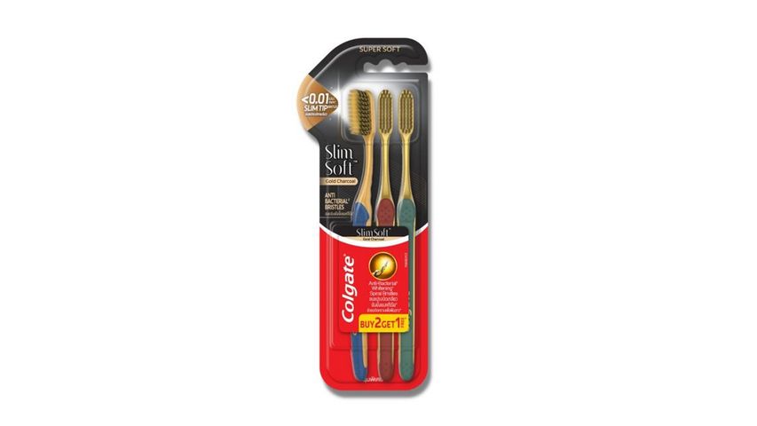 Colgate Slim Soft Charcoal Gold 2+1 (Super Soft)