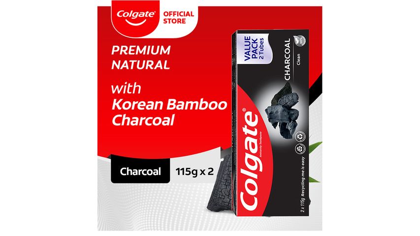 Colgate Charcoal Clean Toothpaste 115g Twin Pack