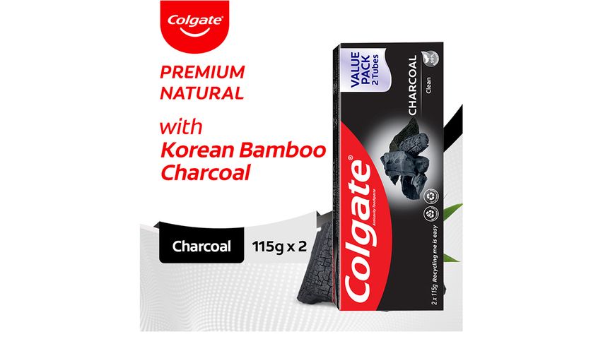 Colgate Charcoal Clean Toothpaste 115g Twin Pack