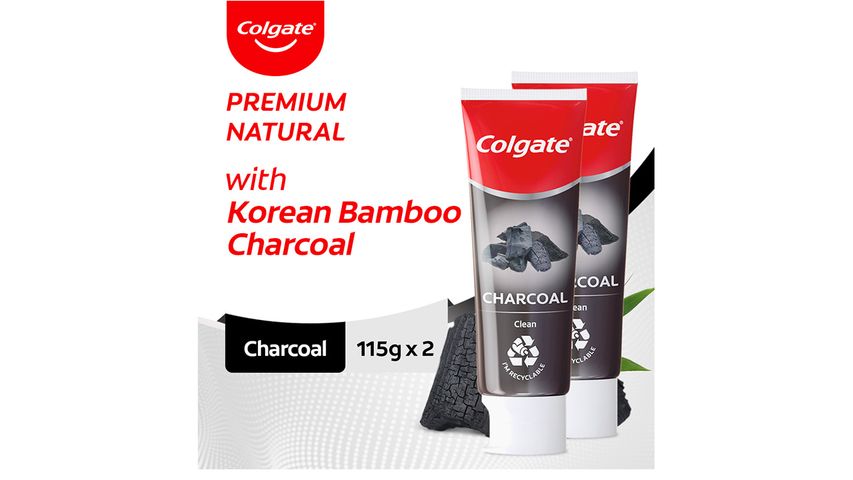 Colgate Charcoal Clean Toothpaste 115g Twin Pack