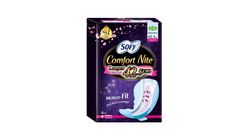 SOFY Comfort Nite Longest Cottony Soft Motion Fit Anti-Back Leakage Sanitary Pad Night Wing 42.5cm (For Heavy Flow) 8s