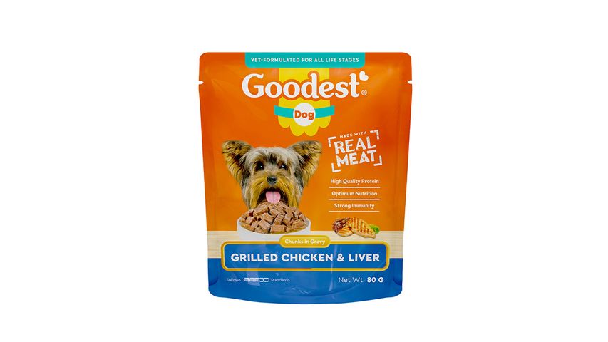 Goodest Dog Grilled Chicken & Liver with Gravy Wet Dog Food Pouch 80g