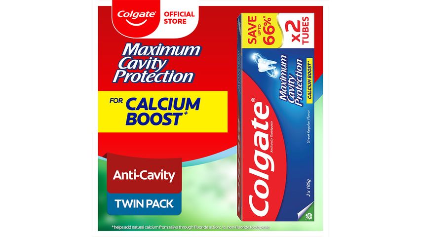 Colgate Twin Pack Maximum Cavity Protection 195G