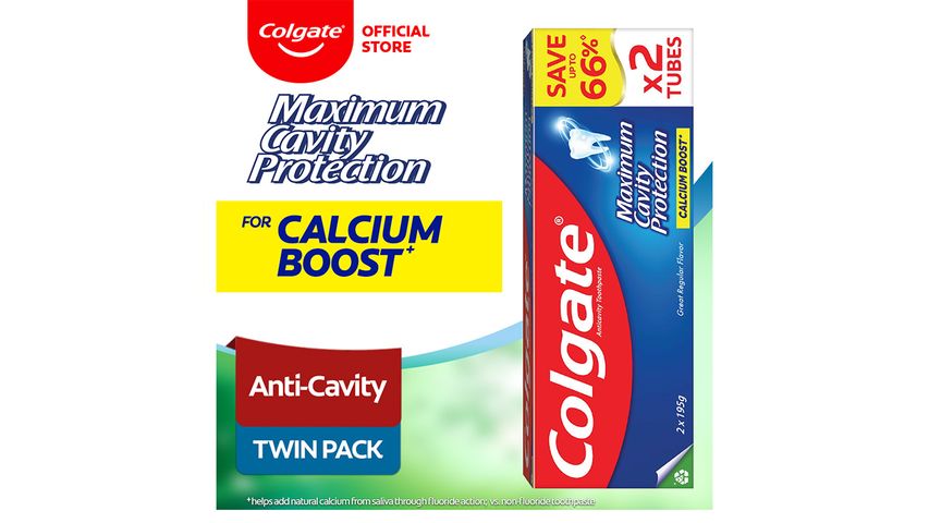 Colgate Twin Pack Maximum Cavity Protection 195G