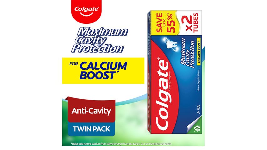 Colgate Maximum Cavity Protection Toothpaste 132g Twin Pack