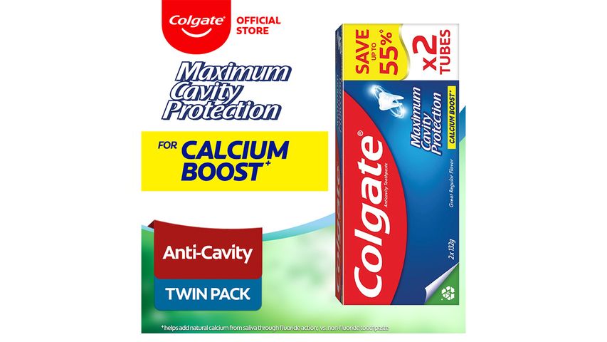 Colgate Maximum Cavity Protection Toothpaste 132g Twin Pack