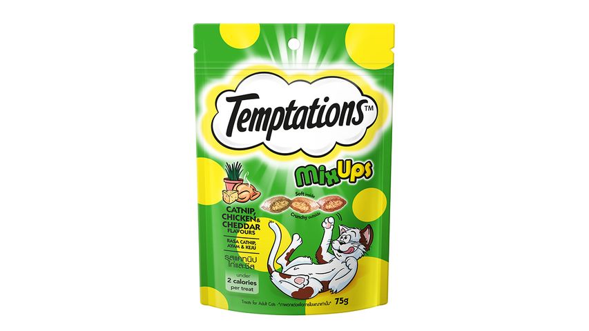 Temptations Catnip Chicken and Cheddar Mix Ups 75g