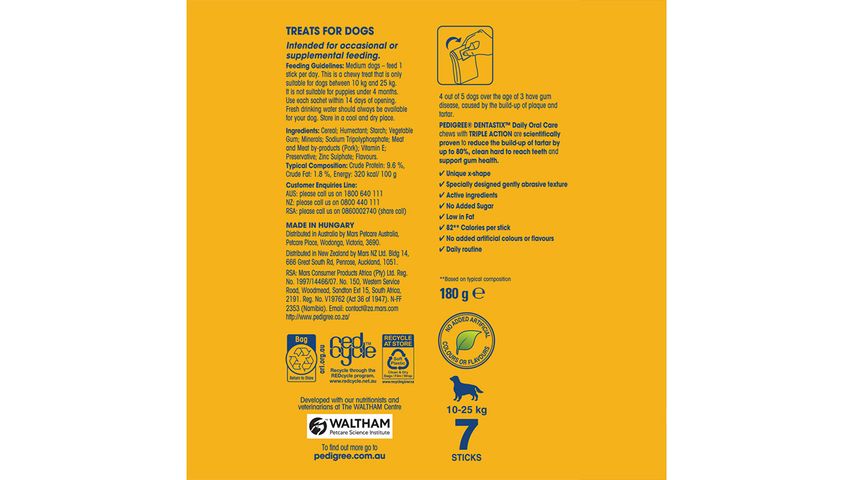 Pedigree Dentastix Medium 180g 7s