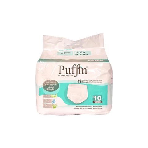 Puffin Adult Pull-Up Diaper Large 10 Pieces