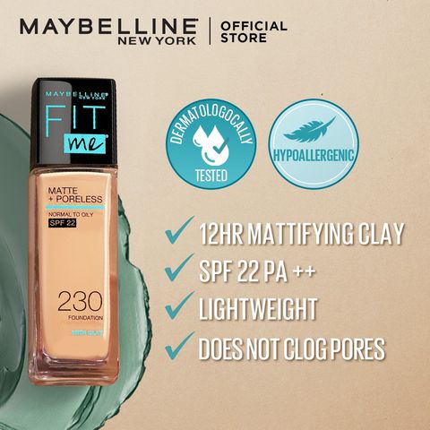 Maybelline New York Fit Me Matte Poreless Liquid Foundation Spf 22 #115 Ivory 30 ml