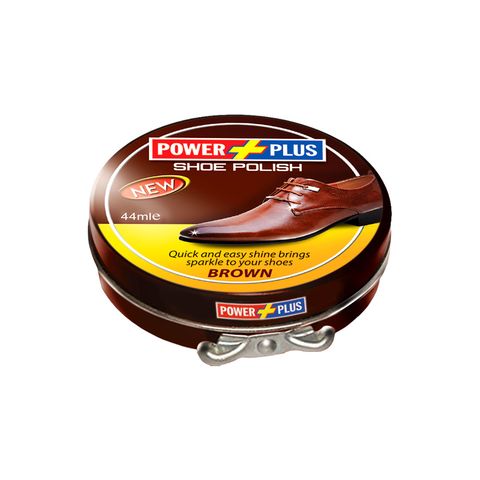 Power Plus Tin Shoe Polish Brown 44ml