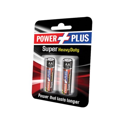 Power Plus Super Heavy Duty AA Card Battery Cell 2 Pieces