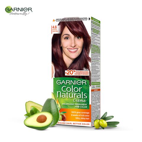 Garnier Color Naturals Hair Color # 4.6 Intense Dark Red Enriched With 3 Essential Oils