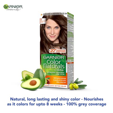 Garnier Color Naturals 5 Light Brown Hair Color Enriched With 3 Essential Oils