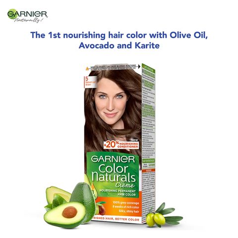 Garnier Color Naturals 5 Light Brown Hair Color Enriched With 3 Essential Oils