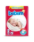 Bebem Baby Diapers Jumbo Mini Size 2 (3-6 kg) 72 Pieces
