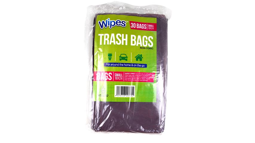 Wipes Forceflex Small Trash Flat Bags (18X24) 30 Bags