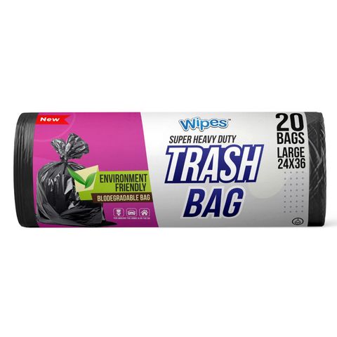 Wipes Forceflex Large Trash Bags Rolls (24x36) 20 Bags