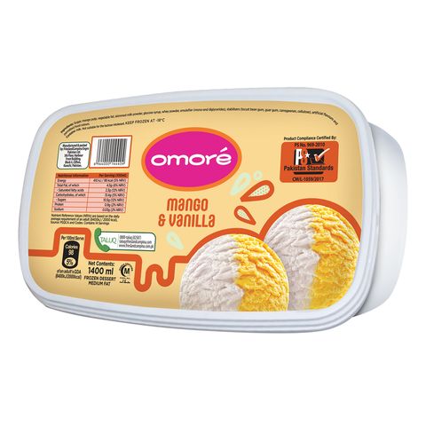 Omore Mango & Vanilla Tub 1400ml