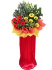 Stand Bouquet Consists of lily, rose, limo, gerbera, carnation & flower accessories 1 Bouquet