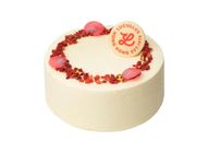 5 Inches Floral Kiss - Mini Rose White Peach Cream Cheesecake 1 Each