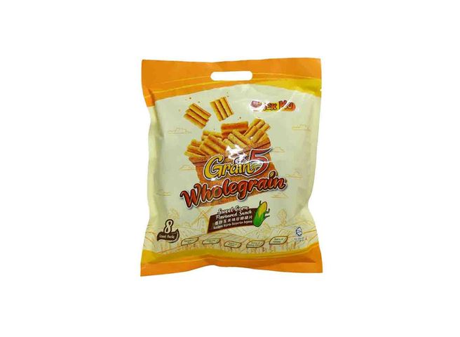 Snek Ku Grain 5 Whole Grain Sweet Corn Flavoured Snack 8 x 14g