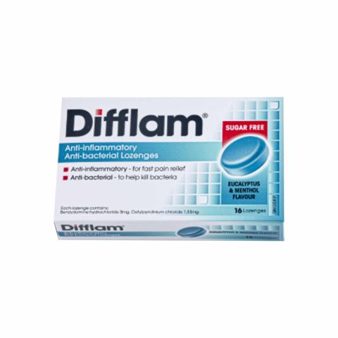 Difflam Anti-inflammation Sugar Free Lozenge Eucalyptus & Menthol (16s)