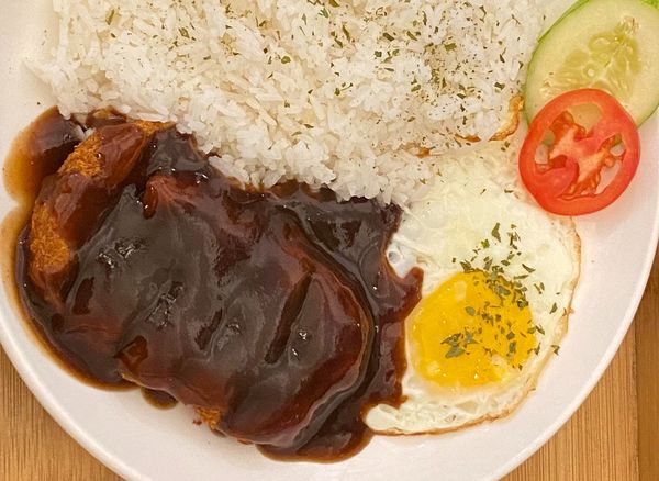 Barbecue Chicken Katsu rice meal