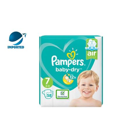 Pampers Baby Dry 7m 15kg+ 58 Pieces