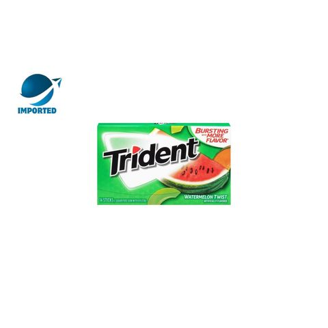 Trident Refreshingly Long Lasting Watermelon Twist Bubblegum Sticks 14 Pieces