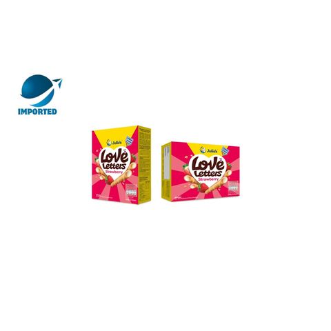 Julie's Love Letters Strawberry Flavoured Cream Wafer 100g