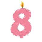 Birthday Digit Candle No. 8 Assorted 1 Piece