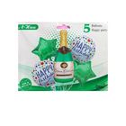 Happy Birthday Balloon & Wine Glass Foil Balloon For Party 5 Pieces