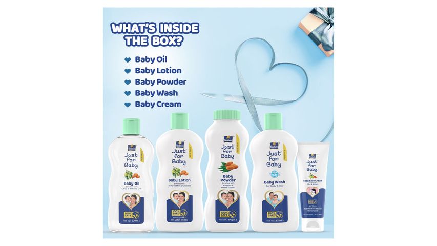 Parachute Just for Baby Baby Gift Box 450ml (Powder + Oil + Lotion + Wash + Face Cream)
