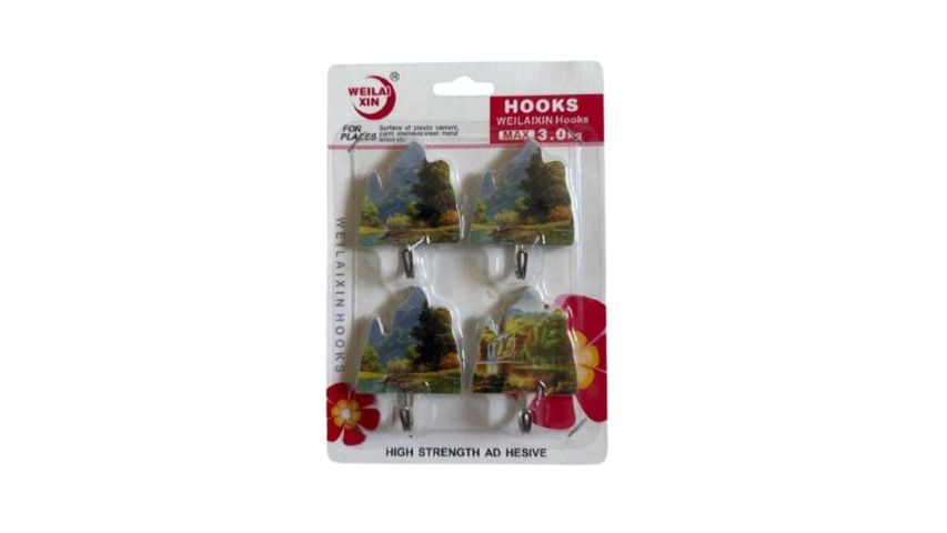 Sticker Wall Hook Assorted 4 Pieces