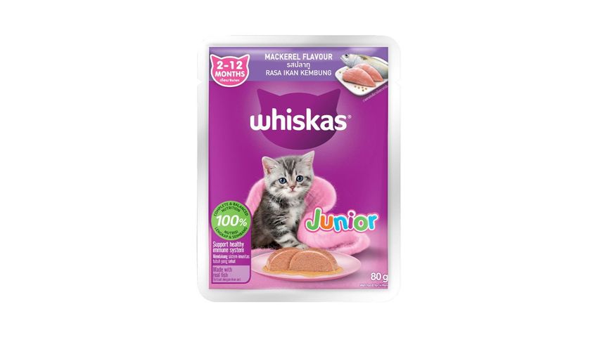 Whiskas Cat Food Junior Mackerel 80g