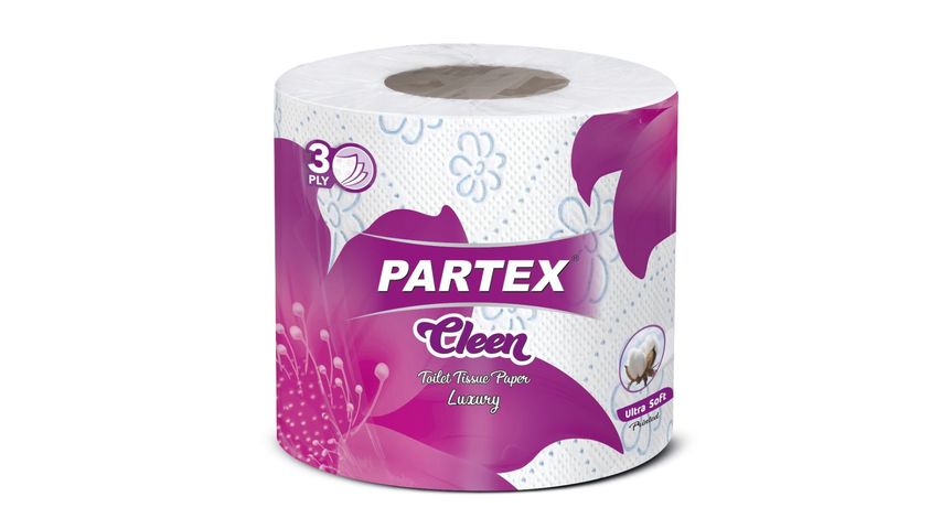 Partex Cleen Toilet Tissue Paper Luxury 3 Ply 1 Roll