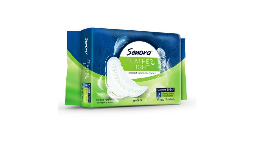 Senora Feather Light Sanitary Napkin Panty System Pads 8 Pieces