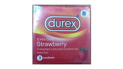 Durex Condom Extra Dots Strawberry 3 Pieces